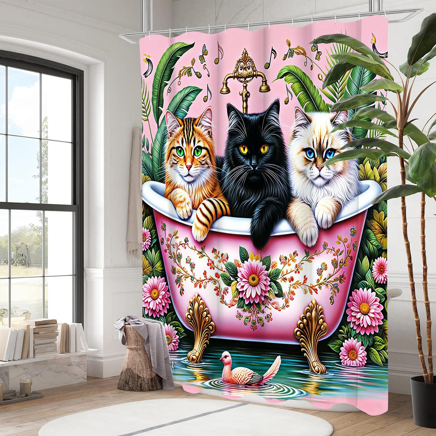 

Животное Кошки Узор Занавеска для Ванной Комнаты Занавеска для Душа Водонепроницаемая с 12 Крючками Домашний Декор Бесплатная Доставка 180x180cm curtain фиолетовый