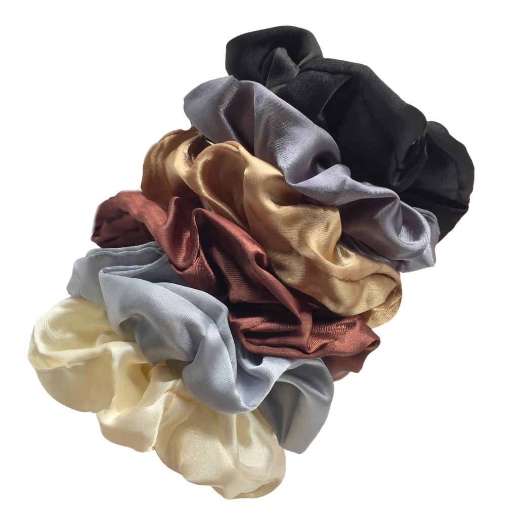25/10//6 Stück Satin Scrunchies Mädchen Elastisches Haarband Pferdeschwanzhalter Haargummis Mode Damen Accessoires Uni Scrunchy