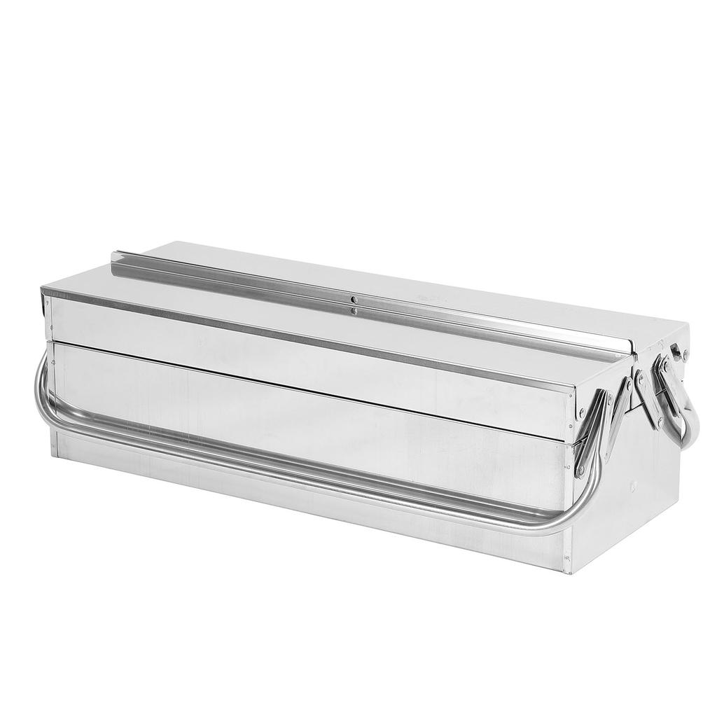 Cantilever Tool Box 2 Tier 3 Tray Stainless Steel Portable Expandable Tool Storage Box for Home Auto