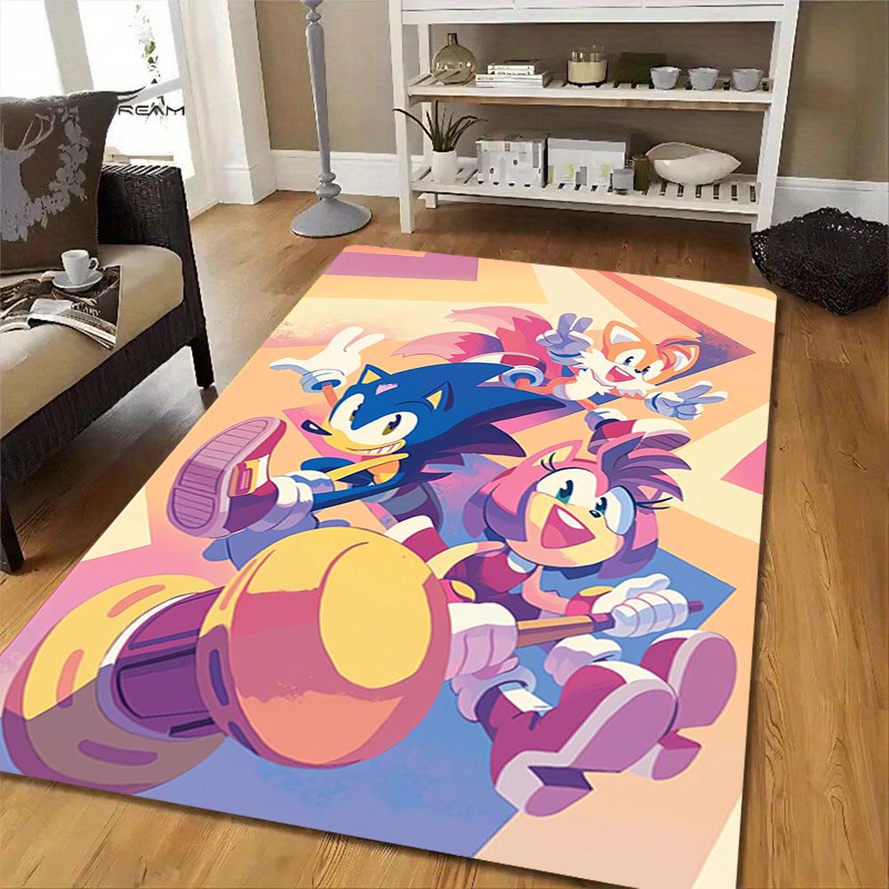 Sonic The Hedgehog Heroes Decoration,Carpet,Living Room,Bedroom, Non-slip,Square rug