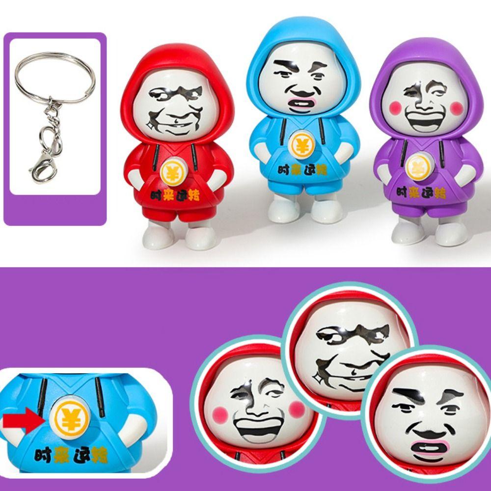 Chinese Style Cartoon Doll Keychain Plastics Face Changing Toy Friends Birthday Gifts