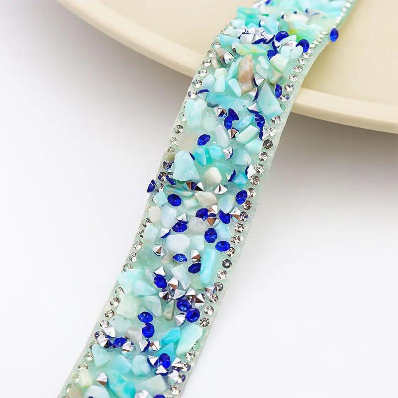 1yard/roll Self-Adhesive Rhinestone Trim Tape 2cm Wide Colorful Crystal Decor for Bridal Dress/Phone DIY Craft Sewing Accessory