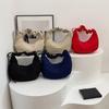 Solid Color Large Capacity Tote Bag Trendy Shoulder Bag Women Casual Canvas School Crossbody Bags For Student