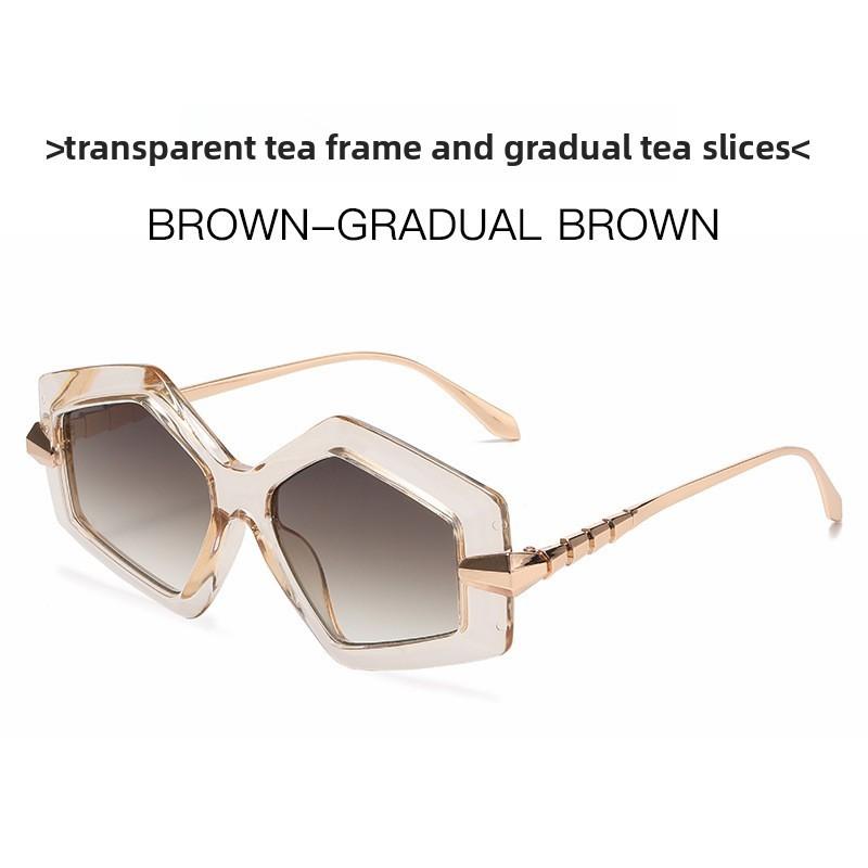 Snake Pattern Metal Frame Polygon Sunglasses With Uv400 Protection For Fashion Women And Outdoor Wear