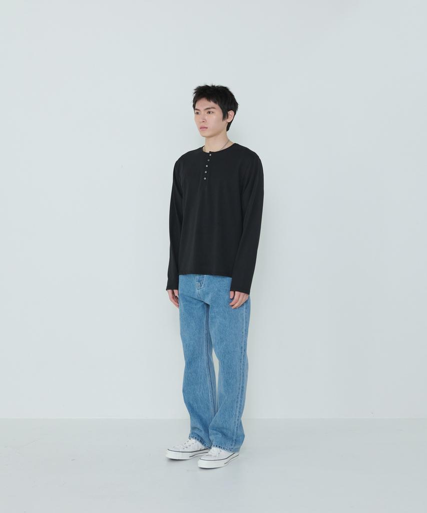Deossingindeeodeeo Henley Long Sleeve T-Shirt Black