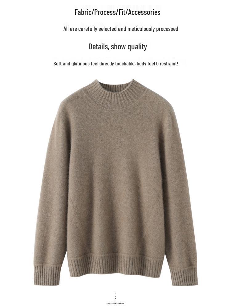 Women's High Neck Loose Knit Pullover Sweater - Autumn/Winter Style