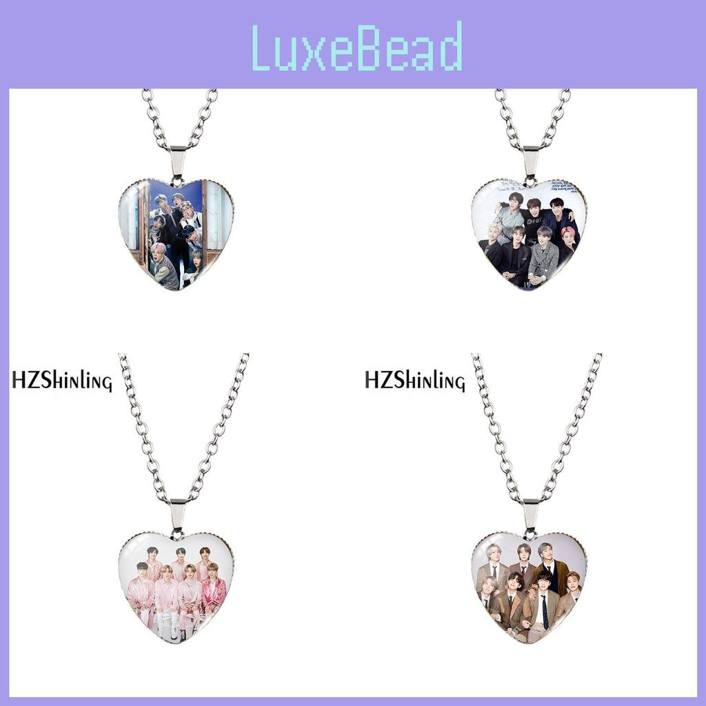 Stunning Heart-shaped Bts Necklace With Colorful Gemstones For Fashion Enthusiasts
