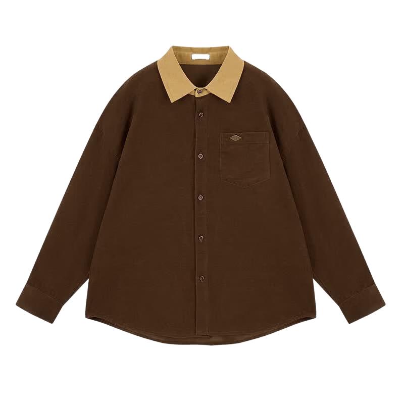 Mucmukn Kids' Vintage Corduroy Color Block Shirt
