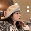 Knit Mohair Stylish Beret Hat For Women Warm And Fuzzy Painter Cap In Multiple Colors