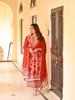 Women Red Kurta Set with Dupatta Printed Ethnic Suit Festive & Party Wear