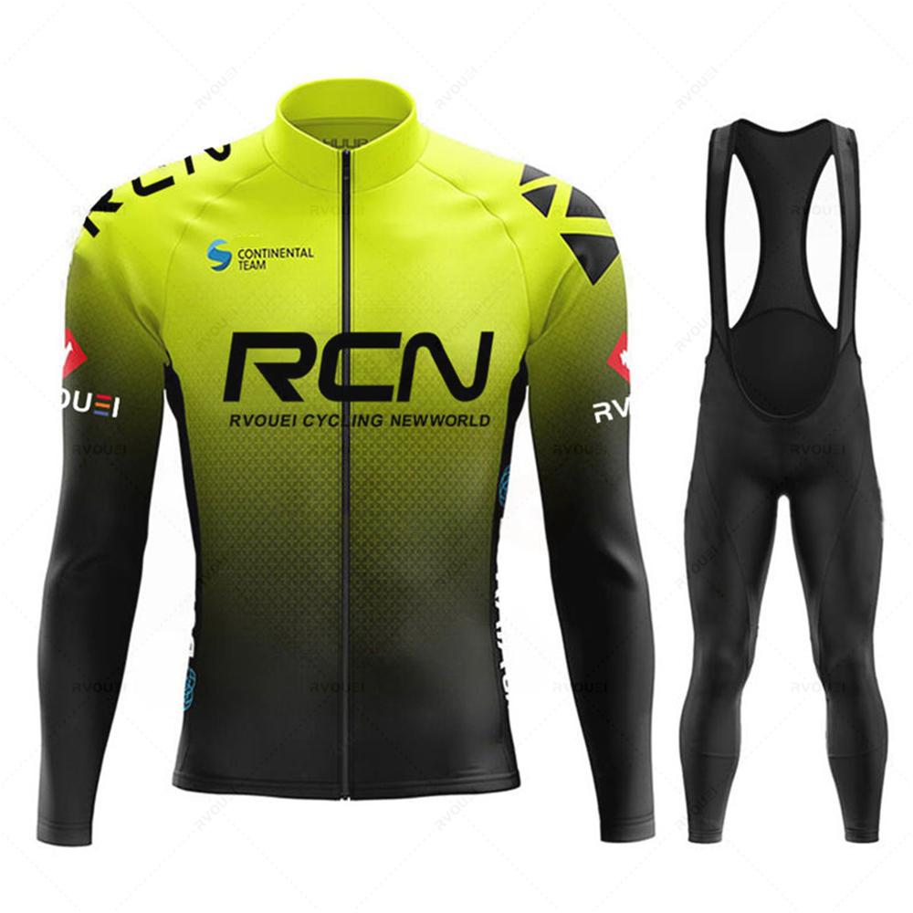 2025 Rcn Autumn Cycling Jersey Set Bicycle Sportwear Suit MTB Uniform Ropa Ciclismo Road Bike Clothing Bicicleta Long Bib Pants