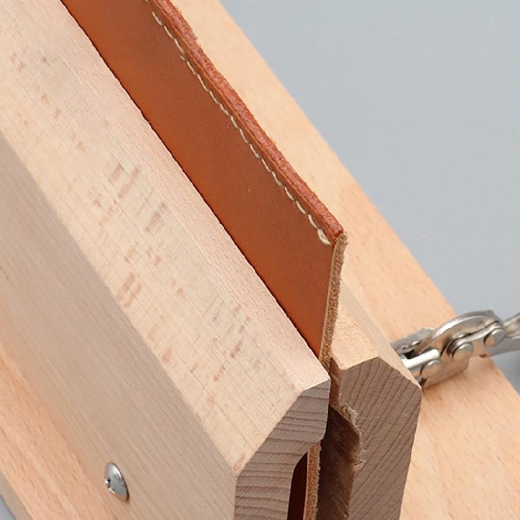 Wood Leather Craft Lacing Stitching Clip Tool Adjustable Wood Leathercraft Clamp Table for Hobbyist and Professional