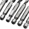 6Pcs/Box Hex Shank Hss Screw Thread Metric Tap Drill Bits Screw Machine  Compound Tap M3 M4 M5 M6 M8 M10 For Carpenter Tools