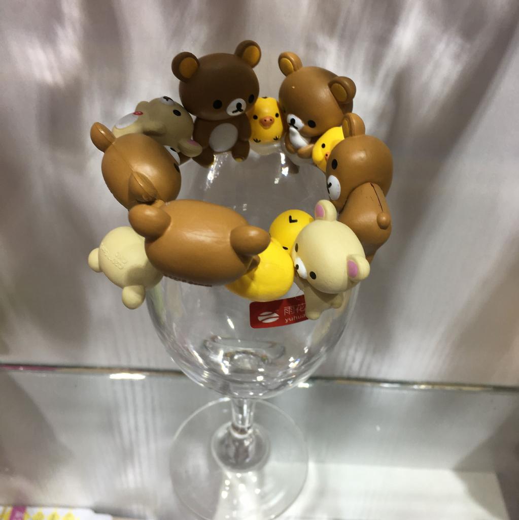 Non-Toxic 7Pcs Cartoon Kawaii Bread Bear Cute Little Yellow Chickek Figures Action Cartoon Collection Kids Toy Gift