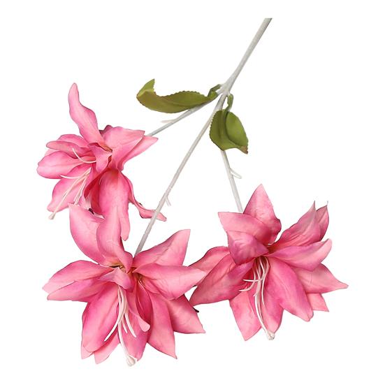 

3 Heads Artifical Lily Flower Faux Lily Flower Arrangement Long Stem Lily Branch with 3 Full Blooms for Party Wedding Bouquet Table Centerpiece