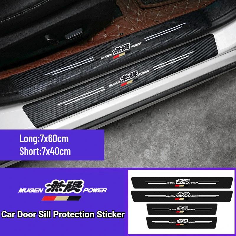 JDM Car Door Sill Protection Sticker Carbon Fiber Decorative Strip for Honda Mugen Power Accord Civic Vezel Crv City Jazz Hrv UH3
