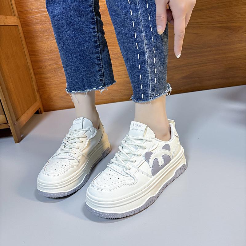 Kleine weiße Schuhe Damen neue Campus Student Panda Schuhe Damen Farbabstimmung Freizeitschuhe Damen Erhöhung dicke Grundplatte Schuhe