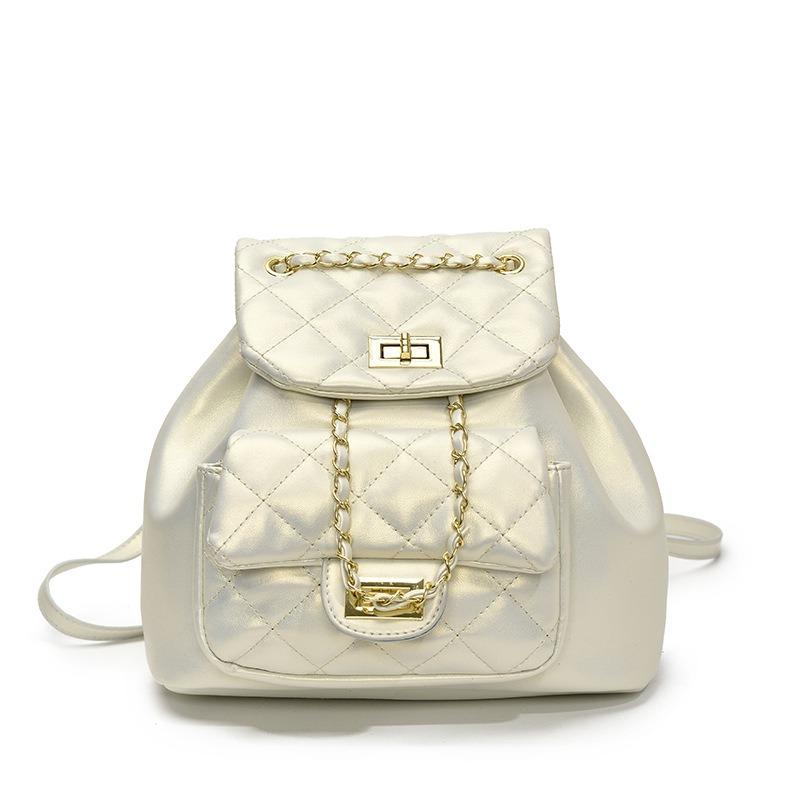 Small Backpack Women's New Mini Rhombus Chain Bag Retro Fashion Casual Versatile Backpack Tide