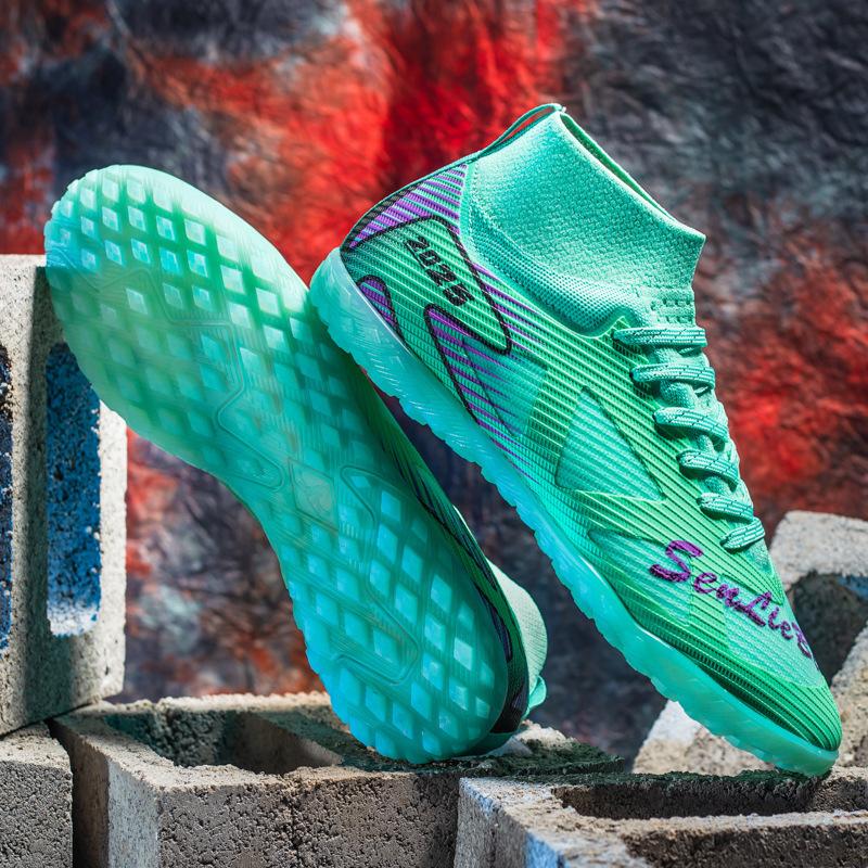 High top football shoes long broken nails men's and women's football shoes grass student training shoes
