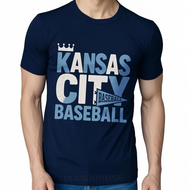

Mens tshirt Cotton Shirt Fashion Summer Women T Shirt Kansas City Baseball Crown Design Short Sleeve Printed Crew Neck Tops 4XL
