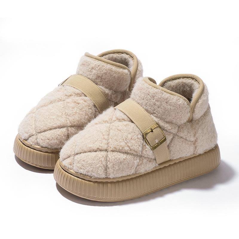 2025 New Cotton Slippers Winter Indoor Home Comfort Thick-soled Plush Warm Cotton Shoes Outer Wear