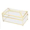 Decorative Glass Napkin Storage Box Fashionable Exquisite Transparent Glass Tissue Box for Home