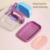 Portable travel soap box, new creative travel specific double-layer sealed drain mini soap box with lid