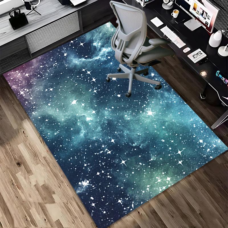 Space Stars Crystal Velvet Office Chair Mat Area Rug - Non-Slip, Floor Mat, Office Desk Chair Rugs,Christmas Gift-1106110