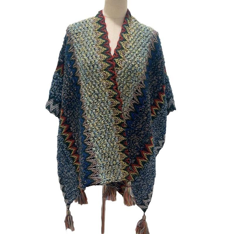 Yunnan Lijiang Mohair Shawl Travel Wear Cloak Thickened Air Conditioning Room Tassel Cloak Scarf Women