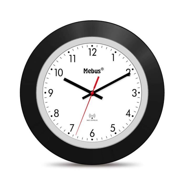 Horloge murale - Mebus 19447 - Radio - Design moderne - Chiffres faciles à lire