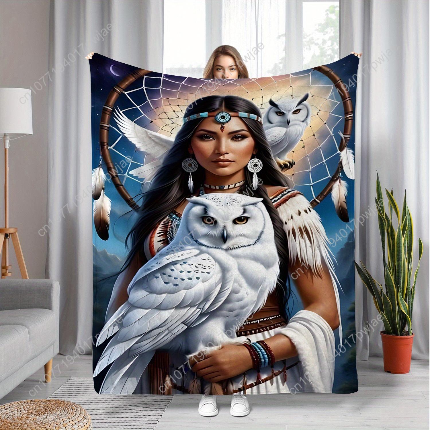 

Digital Print Eagle Queen Flannel Throw Blanket - Soft Warm Polyester Knit for Sofa, Bed, Travel, Camping, Living Room, Office C 75cmx90cm