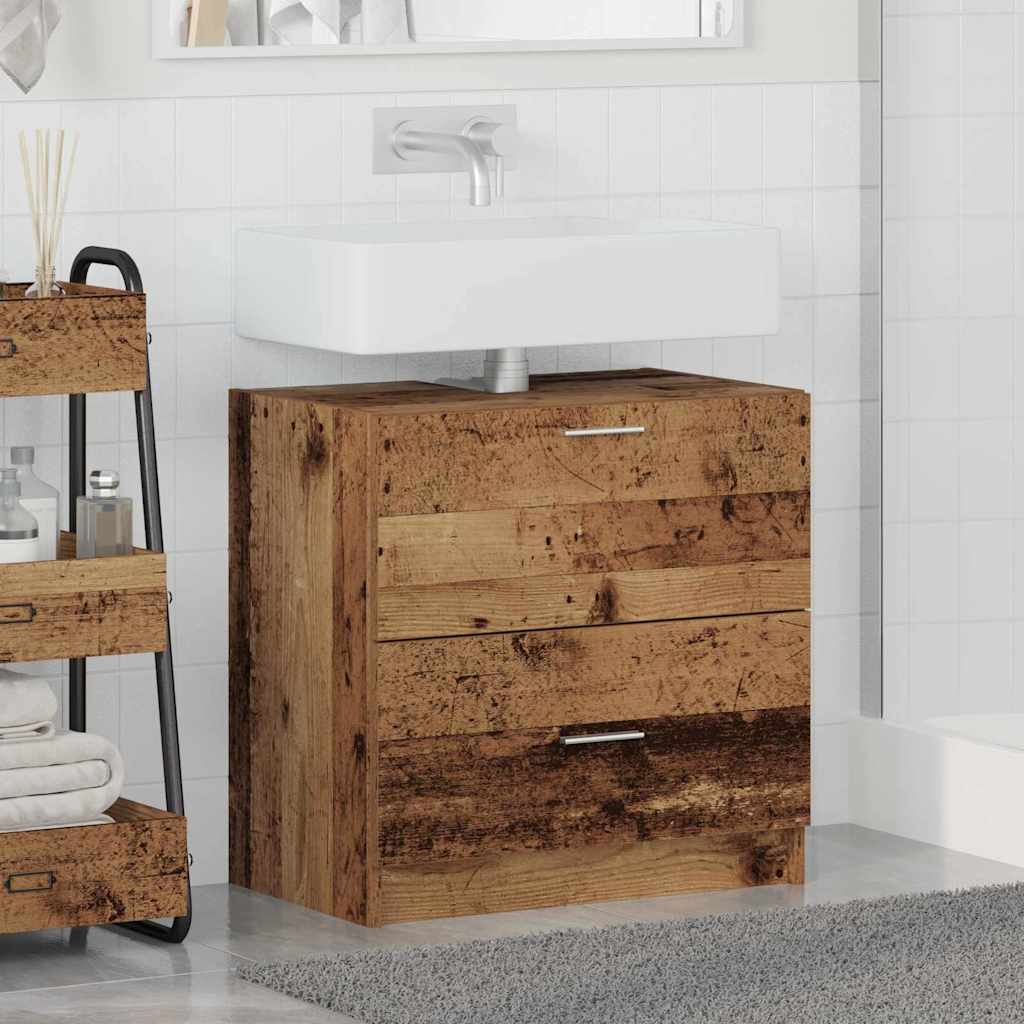 Bathroom Cabinet with Door Rustic Wood Look 59 x 37 x 59 cm Engineered Wood