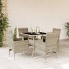 VidaXL Garden Dining Set with Cushions 5 Pcs Rattan and Glass, Outdoor Dining Set, Furniture of 3278612