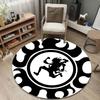 Glam Round Butterfly Multicolor Area Rug, Non-Slip Floor Mat for Kitchen