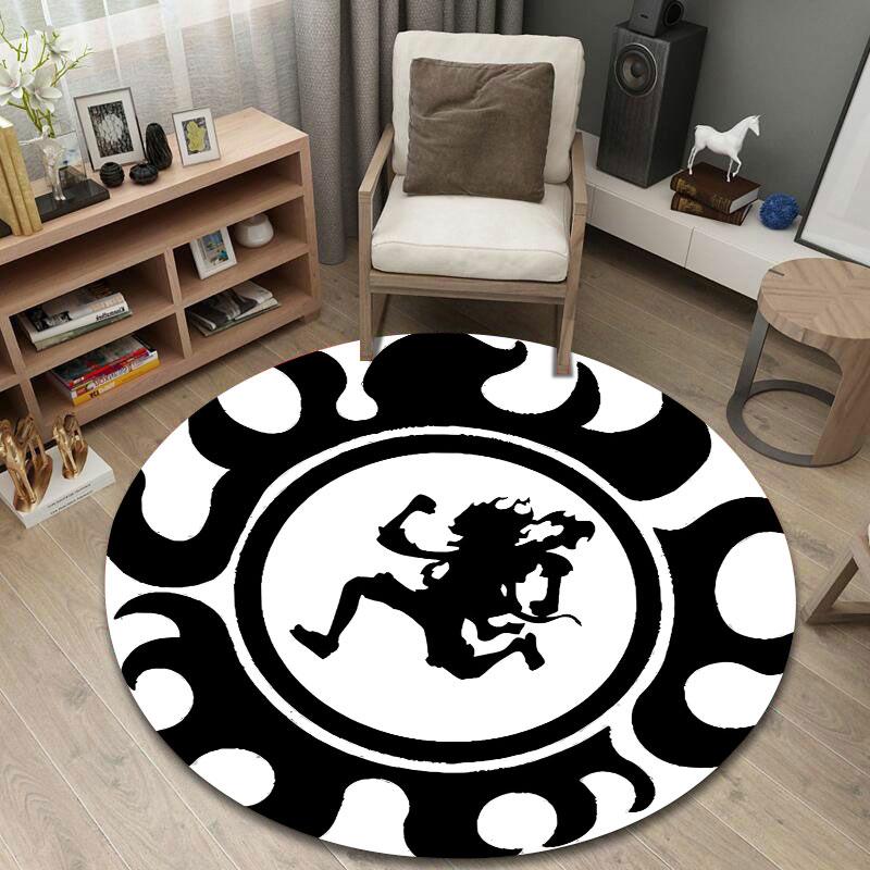 Glam Round Butterfly Multicolor Area Rug, Non-Slip Floor Mat for Kitchen