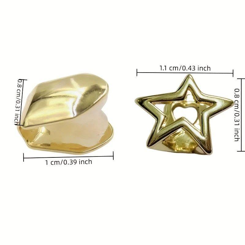 European and American Niche Design Hollow Five-Pointed Star Grillz Hip-Hop Minimalist Star Tooth Jewelry Hip Hop Grill