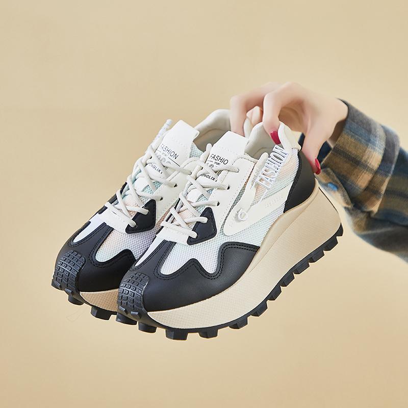 Popular Thick Soled Dad Shoes for Women 2025 New Spring Edition Short Height Increase Super Hot Casual Forrest Gump Sports Shoes
