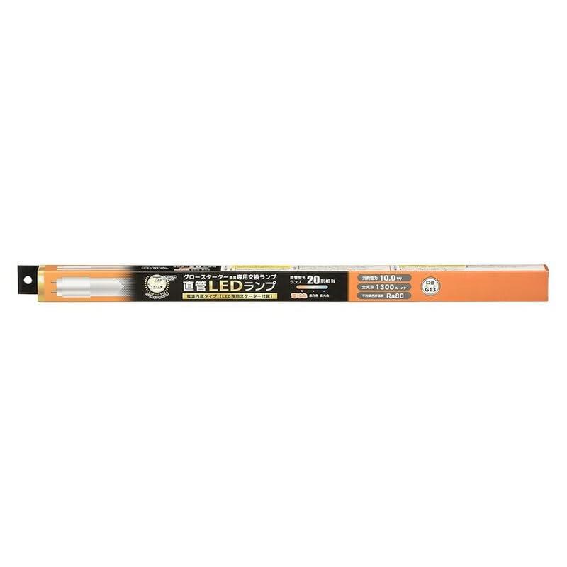 OHM Electric LED Tube Light 20W Equivalent G13 Warm White 1300lm for Glow Starter Fixture Single-Ended LDF20SS L10/13 7