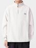 Unisex Heavyweight Embroidered Half-Zip Hoodie: Trendy, Loose Fit, Stand Collar, Long Sleeve, Perfect for Autumn/Winter Sports and Layering.