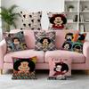 Cute Cartoon MMafalda  Decorative Pillowcase Square Pillowcase Home Office Decorative Cushion Cover