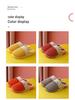 Men's and Women's Color Block Plush Cotton Slippers - Warm, Non-Slip, Indoor Footwear for Autumn and Winter