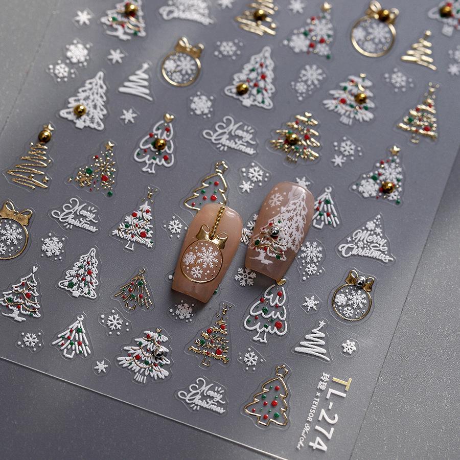 TENSOR Gold Christmas Tree 3D Ferrite Self-Adhesive Nail Sticker TL-274