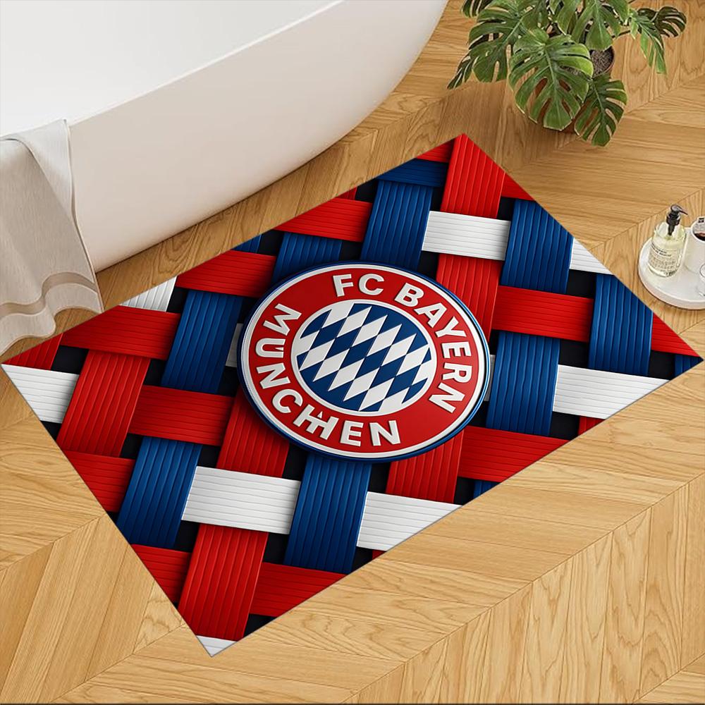 Bayern Munich Football Club Portable Floor Mat Soft Plush Water-resistant & Washable Kitchen & Bathroom Use Cute Cartoon Pattern Holiday Home Gift