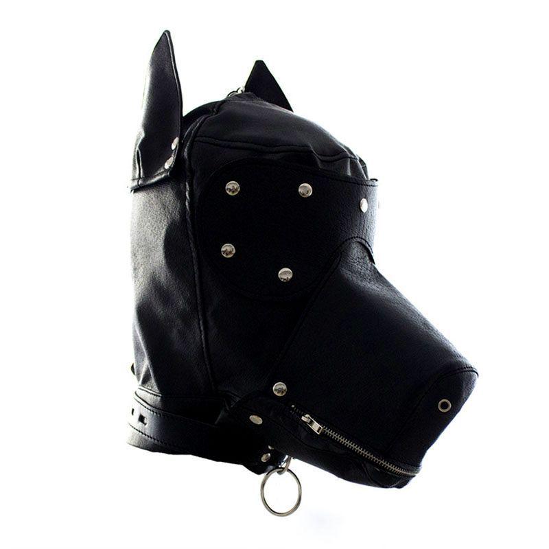 Dog Muzzle Set: K9 Slave Training Suit with Paws and Knee Pads for Male Training.