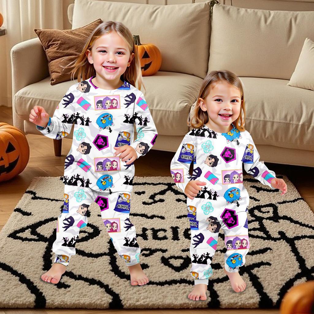 Prints Family Matching Long Sleeve Tops+Pants Set Family Matching Sets