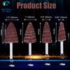40 Pack 1/4" Shank 80 Grit Cone Shape Abrasive Sandpaper Flap Sanding Wheel Grinding Head Rotary Tool for Grinding and Polishing on Surface and Side