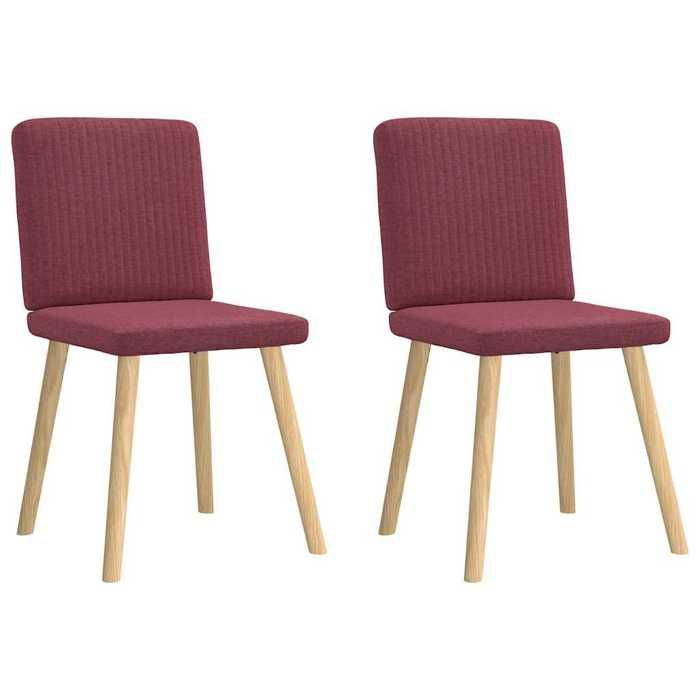 VidaXL Dining Chairs Set of 2 Bordeaux Red Fabric 4101200
