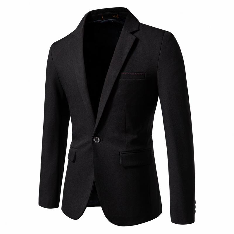Spring Autumn Men's Single Button Slim Fit Blazers Smart Casual Turn-Down Collar Suit Jacket Men Formal Wedding Blazers Outwear