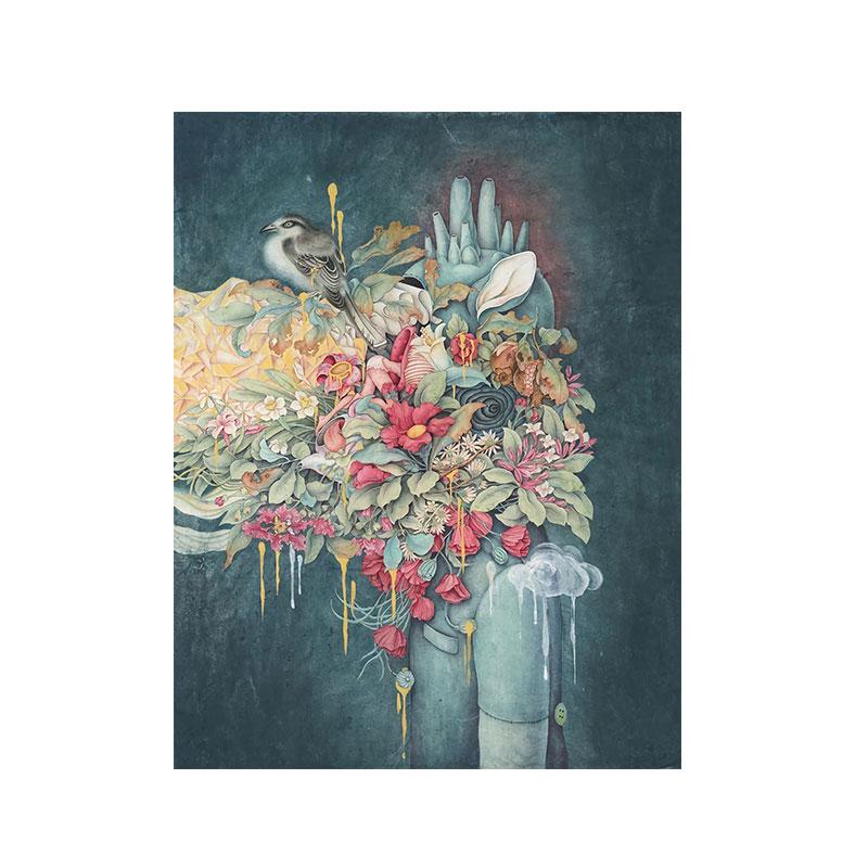 Arte abstrata moderna figura pintura em tela arte da parede flor na cabeça cartazes e impressões para sala de estar decoração do quarto dos miúdos