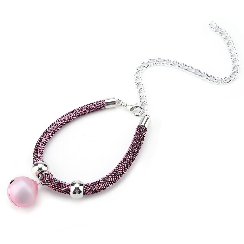 Japanese Style Pets Necklace Nylon Accessory Kitten Supply Cat Bell Collar w Extension Chain